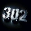 DALL·E 2024-01-23 09.47.12 - The number 302 in a metallic design, without an apostrophe. Each ...png
